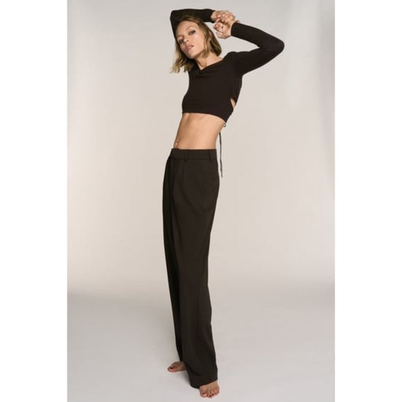 ZARA DARK BROWN OPEN BACK KNIT TOP - Picture 1 of 7